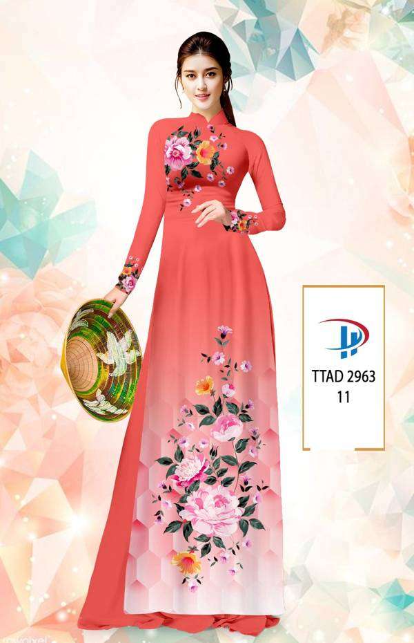 Vải Áo Dài Hoa Hồng AD TTAD2963 14